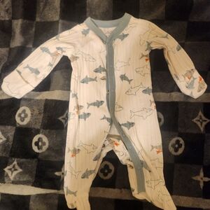 Carter's Blue and White Shark Print Footie